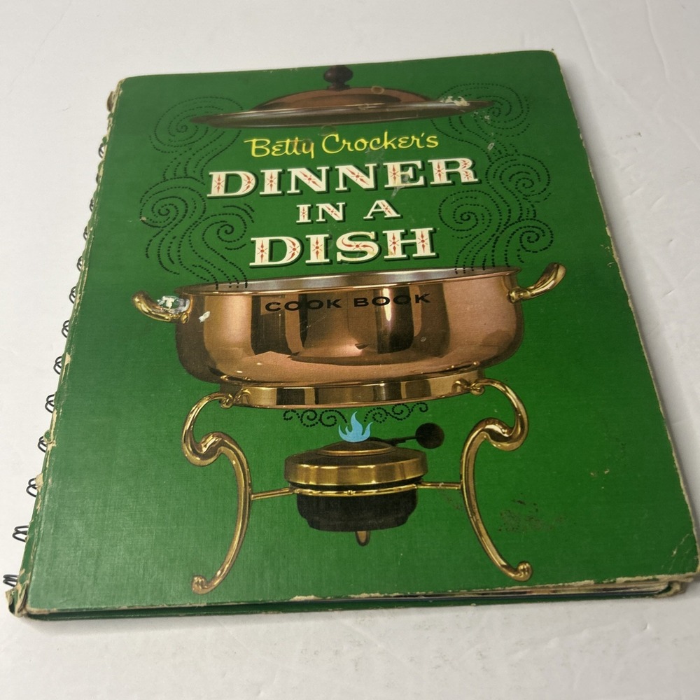 Betty Crocker's Dinner In A Dish 1965 Vintage Hardcover Spiral Bound Book 1 Ed